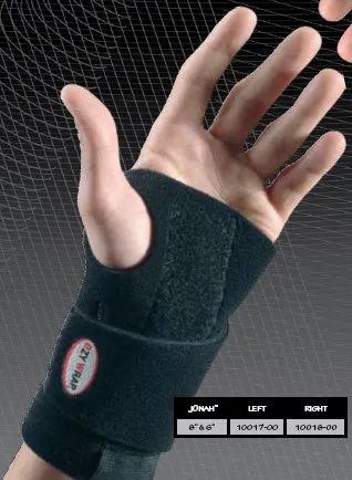 Professional Products - eZY WRAP Jonah - 10018-00-01 - Wrist Brace Ezy Wrap Jonah Wraparound Neoprene Right Hand Black One Size Fits Most