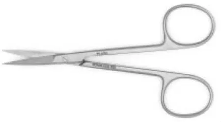 Teleflex Medical - Pilling - 144310 - Iris Scissors Pilling 4-1/2 Inch Length Stainless Steel Finger Ring Handle Curved Sharp Tip / Sharp Tip