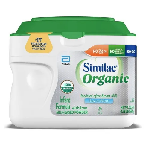 Abbott Nutrition - 68092 - Similac Organic Powder, Unflavored, 20.6 ounces per container. 3040 Calories per container.