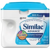 Abbott Nutrition - 5595776 - Similac Advance 20 infant formula with iron, powder, 12.4 ounce (352 gram) can. 6/case 1600 total calories per can.