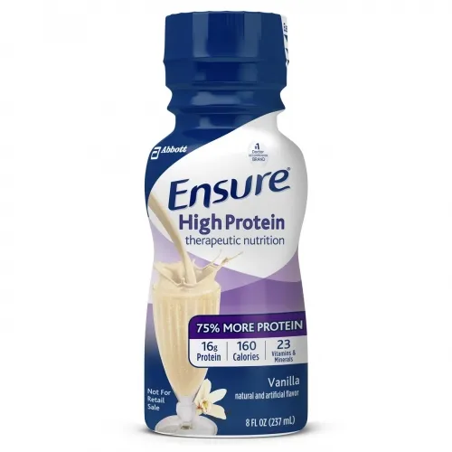 Abbott - 64136 - Ensure High Protein Vanilla, 8 Ounce Bottle. 160 Calories Per 8 Ounce Bottle.