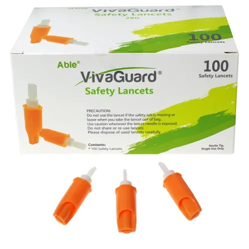 Able Diagnostics - VGL02-382 - VivaGuard Safety Lancets, 28G, (100 count)
