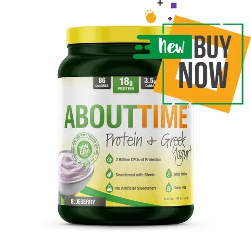 About Time Nutrition - 8-14577-021548 - Whey Protein - Greek Yogurt & Probiotics Blueberry 32  Servings