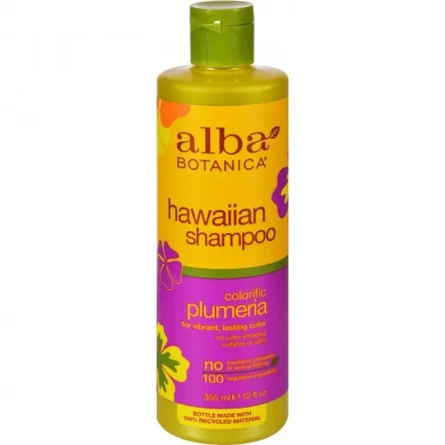 Alba Botanica - 11852 - 596437 - Hawaiian Natural Shampoo Colorific Plumeria - 12 fl oz