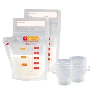 Ameda From: 17242 To: 17244M - Ameda Store 'N Pour Getting Started Kit With 2 Adapters And 20 Freezer Bags Breast Milk Storage Bott