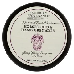 American Provenance - 232426 - Men Horseshoes & Hand Grenades, Ylang Ylang, Bergamot and Clove Natural Beard Balm