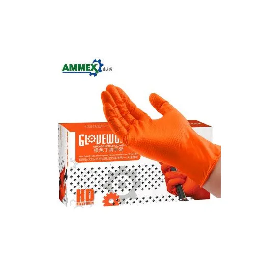 Ammex - GWON44100 - Gloveworks® Industrial Nitrile Glove Orange Medium Powder-Free Non-Sterile 100-bx 10 bx-cs -US Sales Only- -Products cannot be sold on Amazon-com or any other third Party sites--