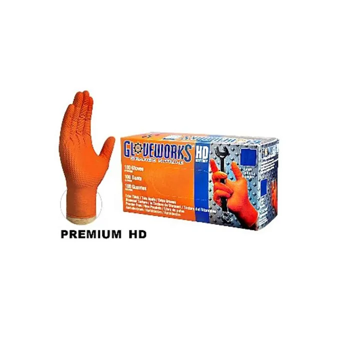 Ammex - GWON49100 - Gloveworks® Industrial Nitrile Glove Orange 2X-Large Powder-Free Non-Sterile 100-bx 10 bx-cs -US Sales Only- -Products cannot be sold on Amazon-com or any other third Party sites--