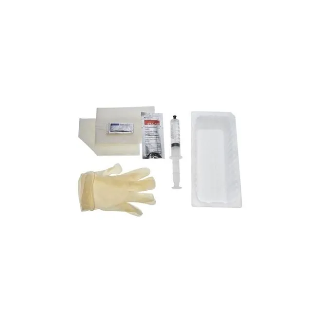 AMSure - Amsino - AS890K - Foley Tray, Outer Tray, Includes: Syringe Prefilled with Sterile Water, Vinyl Powder-Free Gloves, Waterproof and Fenestrated Drapes, Lubricating Jelly and (3) BZK Swabsticks