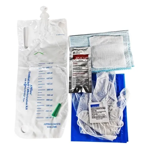 Amsino - AMSure R-Polished - AS85014 - International AMSure R Polished Intermittent Closed System Catheter Tray AMSure R Polished Closed System / Urethral 14 Fr. Without Balloon PVC