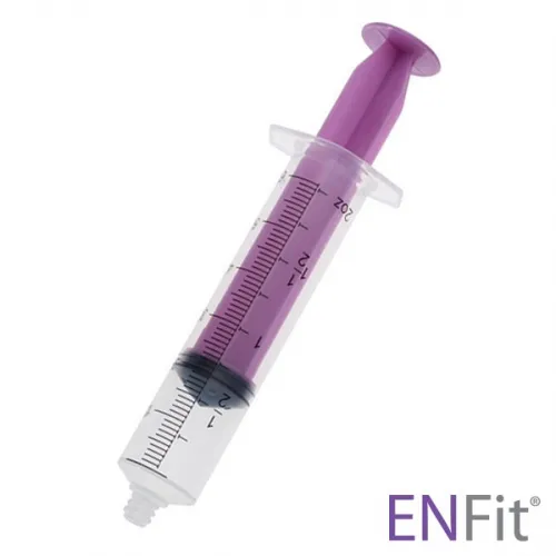 Amsino - ENS116 - International Flat Top Piston Syringe 60cc with ENFit Tip Latex Free, Nonsterile.