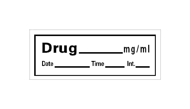 Precision Dynamics - Barkley - An-14 - Drug Label Barkley Anesthesia Label Drug_Mg/Ml Date_Time_Int_ White 1/2 X 1-1/2 Inch