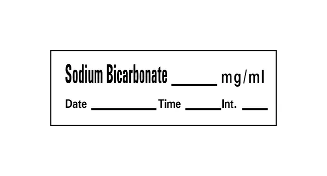 Precision Dynamics - Barkley - An-89 - Drug Label Barkley Anesthesia Label Sodium Bicarbonate_Mg/Ml Date_Time_Int_ White 1/2 X 1-1/2 Inch