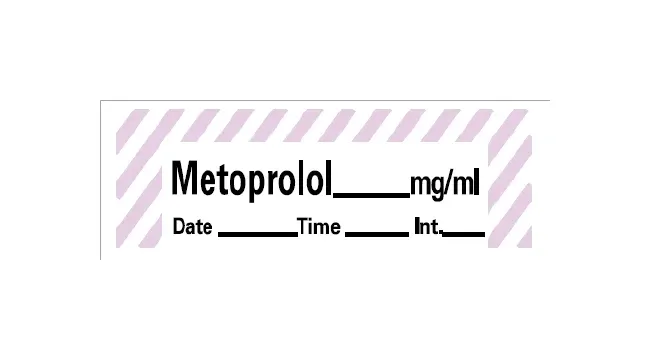 Precision Dynamics - Barkley - ANS-49 - Drug Label Barkley Anesthesia Label Tape Metoprolo_mg/ml Date_time_int_ Violet / White 1/2 X 1-1/2 Inch