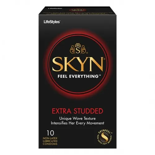 Sxwell - 20939 - Lifestyles SKYN Extra Studded Polyisoprene (Non-Latex) Condoms, 22 Count.