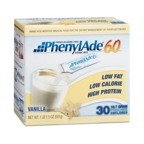 Nutricia North America 7531 - 119854 - PhenylAde 60 Drink Mix 16.7g Pouch, 49 Calories, Vanilla Flavor.