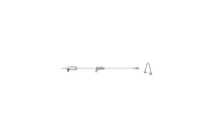 Amsino - AS3500 - IV Secondary Piggyback IV Set,  20 Drops Per mL, 40" Length, 10 mL Priming Volume, Vented/Non-Vented, Roller Clamp, Rotating Male Luer Lock, Hanger, PE Poly Pouch, 50/cs