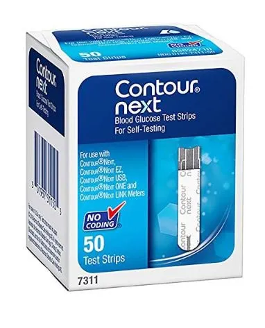 Ascensia Diabetes Care Us - 7311 - Contour Next 50ct blood glucose test strip.  For use with all Bayer's Contour Next meters.  No coding required.