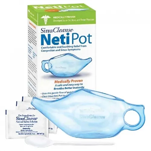 Ascent Consumer Products - From: 00102 To: 00114 - SinuCleanse Neti Pot, Clear Blue, Comfortable Tip, Unbreakable, Wide Mouth Bottle, To Fit Every Nose