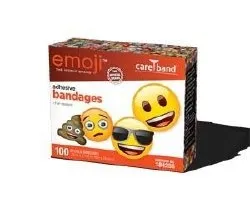 ASO - CareBand - From: 184256 To: 185528 - emoji Adhesive Strip emoji 3/4 X 3 Inch Plastic Rectangle Kid Design (Emojis) Sterile