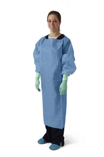 Aspen Surgical - 51193FC - Gown, SMS, AAMI Level 2 Isolation, Over the Head, Elastic Wrist, Full Coverage, Yellow, Universal 100/cs