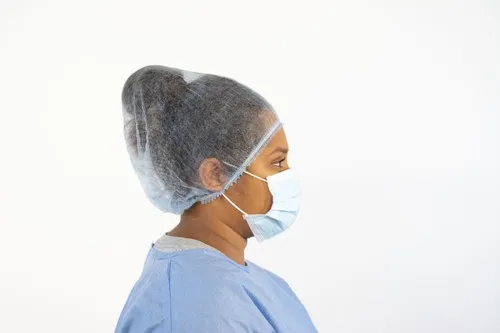Aspen Surgical - 5246 - Hood, Surgical, Full Face w/ Tape Tab Closure, Blue, 100/cs