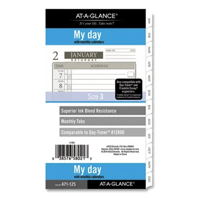 Ataglance - From: AAG47112521 To: AAG48112521 - 1-Page-Per-Day Planner Refills