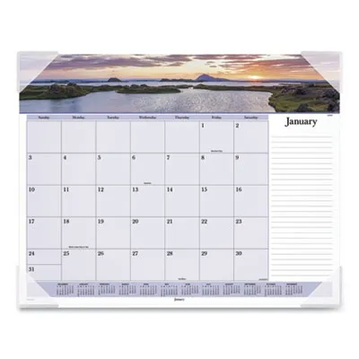 Ataglance - AAGDMD14132 - Images Of The Sea Monthly Desk Pad Calendar,2021