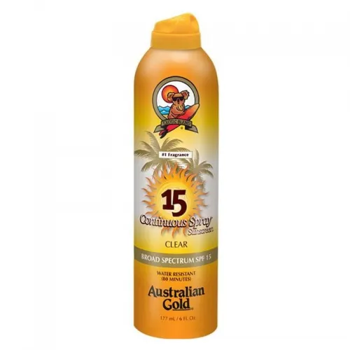 Australian Gold - A70594 - Australian Gold  SPF 15 Continuous Spray, Clear, 6 ounce.