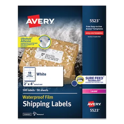 Avery Prod - From: AVE5523 To: AVE95523 - Waterproof Shipping Labels With Trueblock And Sure Feed