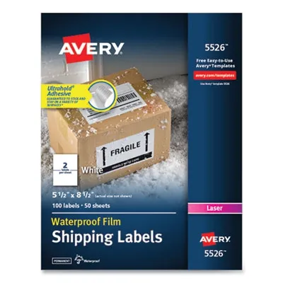 Avery Prod - From: AVE5526 To: AVE95526 - Waterproof Shipping Labels With Trueblock Technology