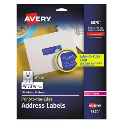 Avery Prod - From: AVE6870 To: AVE6879 - Vibrant Laser Color-Print Labels W/ Sure Feed