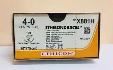 Ethicon Suture - X917H - ETHICON ETHIBOND EXCEL POLYESTER SUTURE TAPERCUT SIZE 20 30" WHITE BRAIDED NEEDLE V5 V5 3DZ/BX