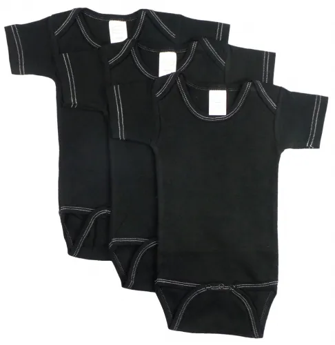 Bambini Layette Infant Wear - From: 0010BLWS3-NB To: 0010BLWS5-NB - BLI Bambini Black Onezie, With White Stitch