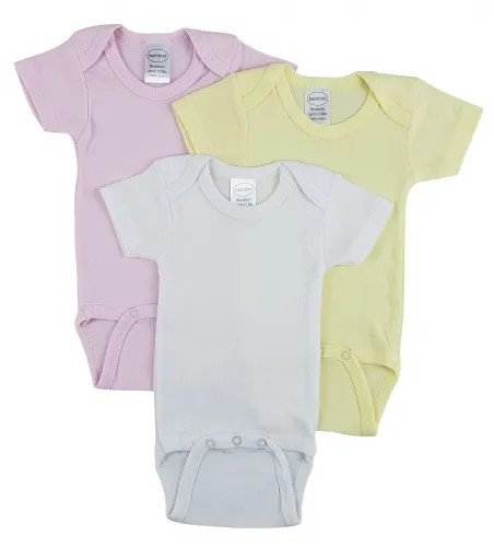 Bambini Layette Infant Wear - CS_0239NB-BLI - Bambini Short Sleeve One Piece 3 Pack - Newborn