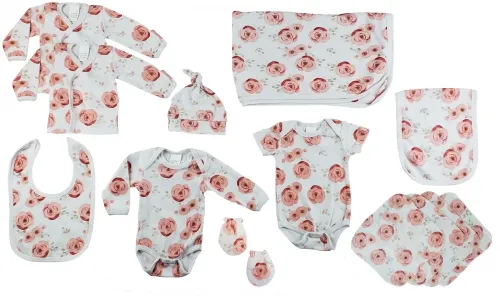 Bambini Layette Infant Wear - RosePrint-BLI - Rose Print Newborn 13 Piece Set