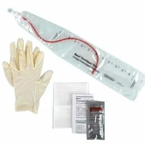 C.R. Bard - 4A3055 - Bard Intermittent Catheter Kit, 14fr, Touchless Red Rubber, Female, 550cc Collection Chamber, Glove