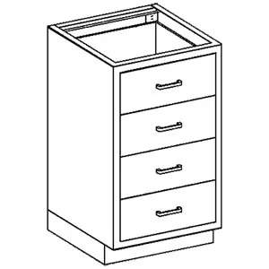 Blickman - From: 2012124000 To: 2012324000 - Base Cabinet 24 1/8"W x 35 3/4"H x 22"D