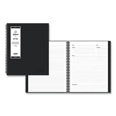 Blue Sky - BLS121454 - Aligned Business Notebook, Narrow Rule, Black Cover, 11 X 8.5, 78 Sheets
