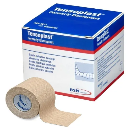 BSN Medical - Tensoplast - 02599002 - Elastic Adhesive Bandage Tensoplast 2 Inch X 5 Yard No Closure Tan NonSterile Medium Compression