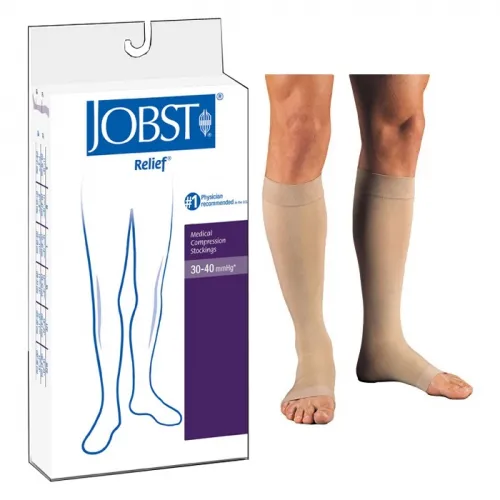 BSN Jobst - 114032 - Compression Stocking Knee Relief 30-40mmhg Open Toe Petite Small Beige 1-pr