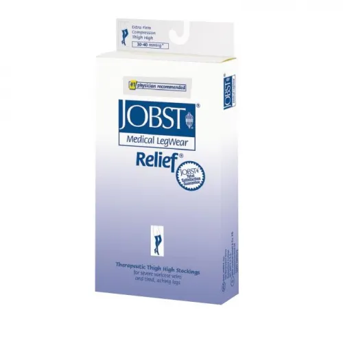 BSN Jobst - 114216 - Compression Stocking  Thigh Relief  30-40mmhg  Closed Toe  Silicone Band  Small  Beige  1-pr