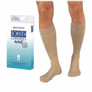 BSN Medical - 114808 - Compression Stocking Jobst Relief Knee High Large Beige Closed Toe