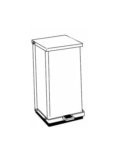 Detecto Scale - C-32 - Trash Can Detecto 8 Gal. Square Silver Stainless Steel Step On