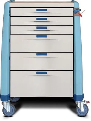 Capsa Healthcare - Am10mc-Lcd-K-Dr240 - Standard Cart, Light Creme/ Dark Creme, Keyless Lock, (2) Drawers And (4) Drawers (Drop Ship Only)