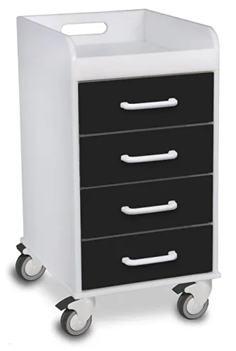 Capsa Healthcare - AM8MC-LCD-K-DR311 - Compact Cart, Light Creme/ Dark Creme, Keyless Lock, (3) Drawers and (1) Drawer and (1) Drawer (DROP SHIP ONLY)