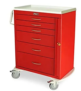 Capsa Healthcare - AM9MC-LCY-K-DR221 - Intermediate Cart, Light Keyless Lock, (2) Drawer, (2) Drawers and (1) Drawer (DROP SHIP ONLY)