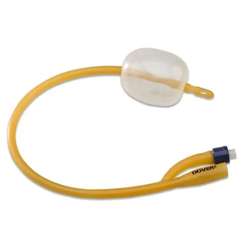 Cardinal Health - From: 1512C To: 1524C  Dover Coude Tip Hydrogel Coated Red Latex Foley Catheter, 2Way, 12 French, 5 cc balloon, 16" length, radiopaque.