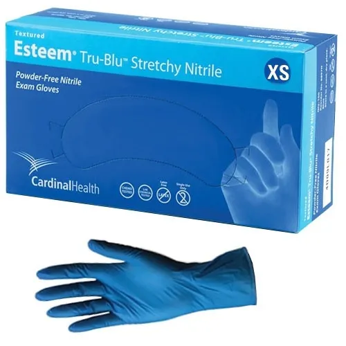 Esteem - Cardinal Health - 8895N - 8899N - Tru-Blu Stretchy Nitrile Micro-Textured Powder-Free Gloves Non-Sterile