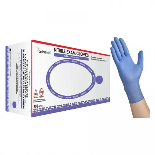Cardinal Health - 88RT02S - Flexal Touch Nitrile Exam Gloves  Small  Blue  Powder-Free  250-bx  10 bx-cs -Continental US Only-